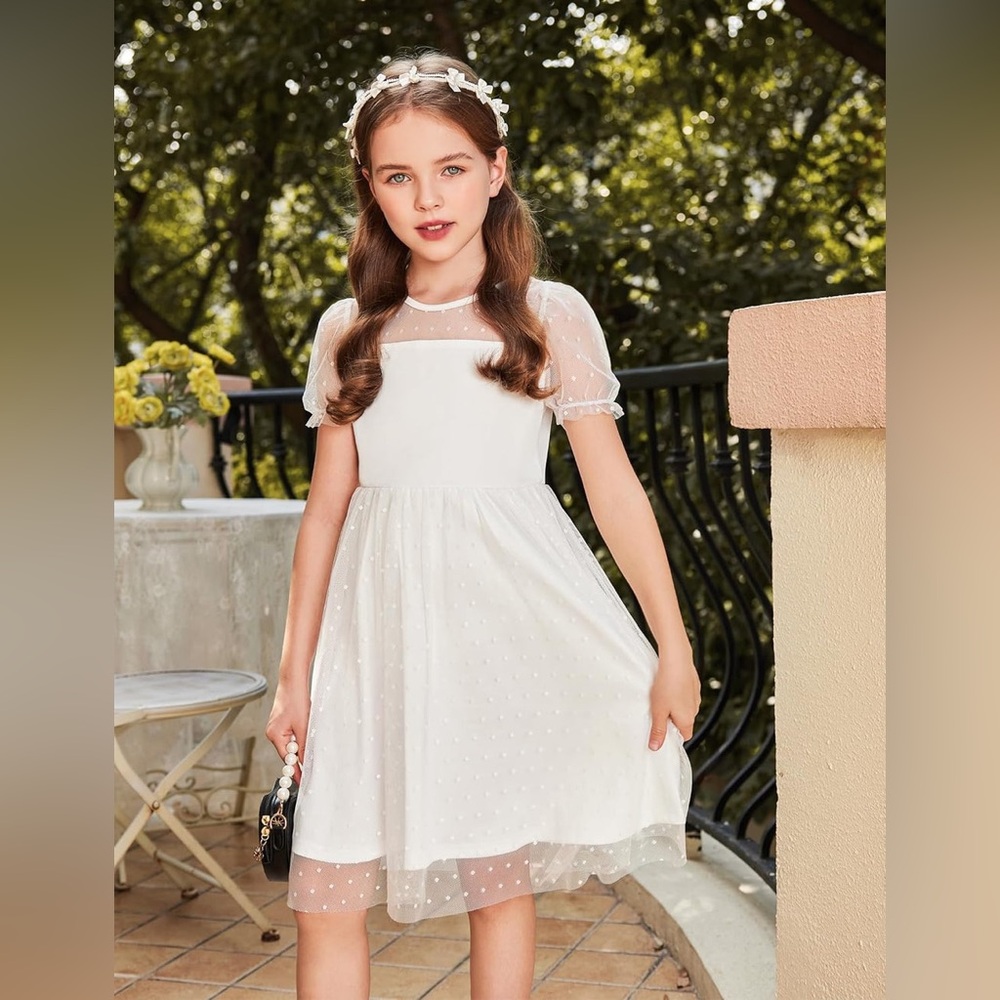 🌙 B2 - Arshiner off-White girls Dress
